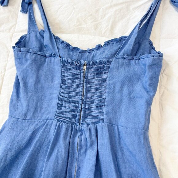 Reformation Desiree Linen Mini Dress Blue Dusk Sleeveless Women's Size 2 - mordernwear.com Reformation Desiree Linen Mini Dress Blue Dusk Sleeveless Women's Size 2 - mordernwear.com